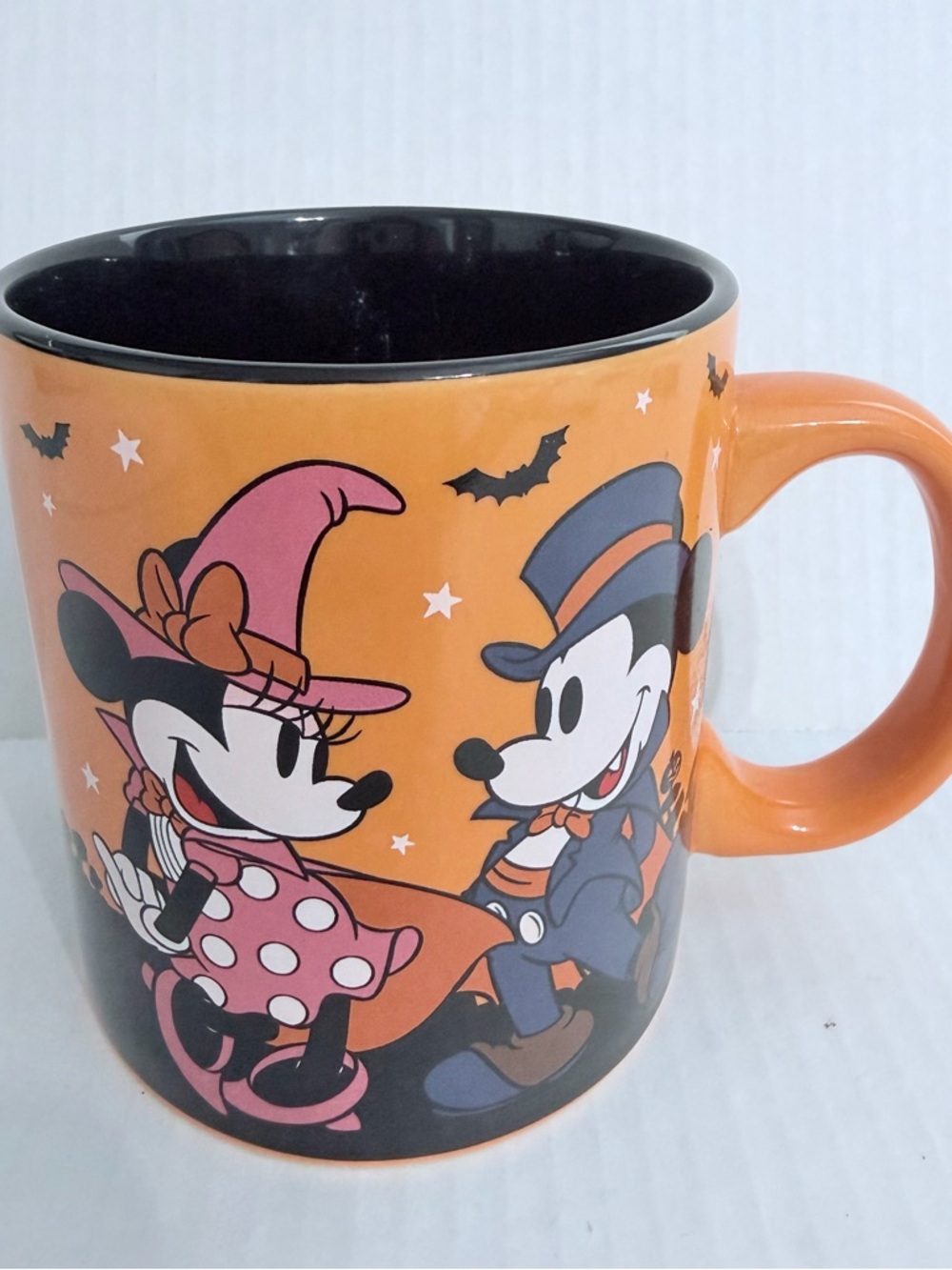 Disney Mickey & Minnie Happy Halloween Orange Ceramic Mug